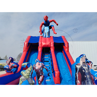 Toboggan gonflable commercial en PVC à thème carton, directement de l'usine, pour enfants, personnalisable pour les locations de fêtes en extérieur