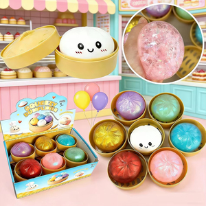 Glitter Dumpling Squishies Toy Bun Baozi Dumpling Adults Colorful Food Squishy Sensory <b>Fidget</b> Toy Anti Stress Squeeze Ball - Product Image 1
