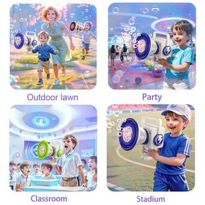 2 en 1 Burbuja Micrófono Juguete Niños Grabación Cantando Bubble Maker <span class=keywords><strong>Verano</strong></span> Al Aire Libre Altavoz Máquina de burbujas con luz LED y música - Product Image 5