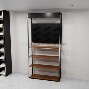 Giày hiện đại Rack hiển thị đứng cho cửa hàng người đàn ông Giày hiển thị đứng dẫn ánh sáng màu đen kim loại giày giá đứng Rack hiển thị - Product Image 3