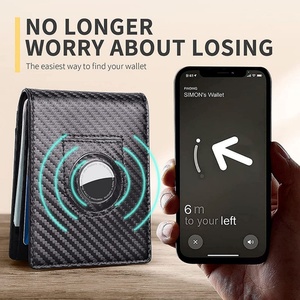 High Quality Minimalist Carbon Fiber Pattern Front Pocket <b>Card</b> <b>Holder</b> Slim Men's Business Wallet - Product Image 3