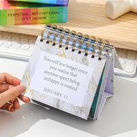 Mini calendrier personnalisé CMJN papier spirale mensuel non daté avec support de boîte calendrier de bureau de table à rabat