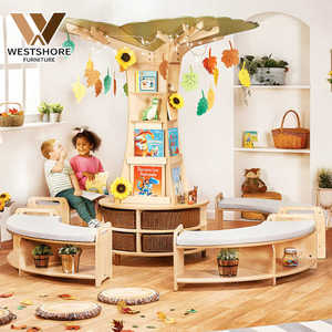 Árbol de Cuentos Montessori para Jardín de Infancia con Bancos, Estantería para Libros de Guardería, Rincón de Lectura para Preescolar, Muebles para Guardería - Product Image 1
