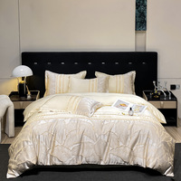 Fournisseur de linge d'hôtel, couvre-lit en soie 100%, linge d'hôtel de qualité supérieure, ensemble de couette brodée, drap, drap de lit, ensemble de 4 pièces