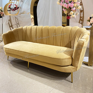 Canapé aristocratique de meubles de mariage classique royal de velours blanc de salle de banquet - Product Image 6