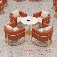 Mobilier de restaurant et café en cuir personnalisable, style commercial moderne et minimaliste, pour villa, avec banquette et ensemble de chaises