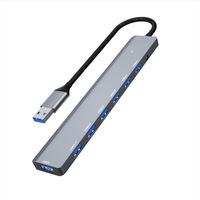 Hub USB 3.0 multifonctionnel 7 en 1, hub USB haute vitesse, séparateur de type C pour accessoires informatiques PC, hub multiport 4 USB 3.0