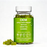 Gummies au vinaigre de cidre de pomme et au thé vert matcha, marque privée OEM, 60 unités, approvisionnement en gros, marque personnalisée