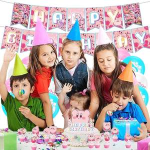 Set de Artículos para Fiesta de Cumpleaños de Niña con Temática de <span class=keywords><strong>Kirby</strong></span>, Pancarta, Globos, Decoración para Cupcakes, Decoraciones de Princesa para Niños - Product Image 3