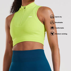 Miqi personalizado ligero cremallera Yoga deportes Top alta calidad <span class=keywords><strong>blanco</strong></span> negro alto impacto push-ups <span class=keywords><strong>Chaleco</strong></span> con cordones para ejercicio - Product Image 5