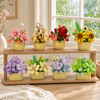 Ensemble de blocs de construction miniatures EPT, plantes en pot, kit de briques botaniques DIY, décoration florale de bureau, cadeau créatif pour adultes et enfants