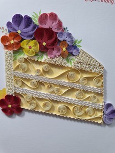 Carte de vœux en papier faite à la main en forme de cœur 3D, avec quilling, estampillage doré, pour la fête des mères - Product Image 6