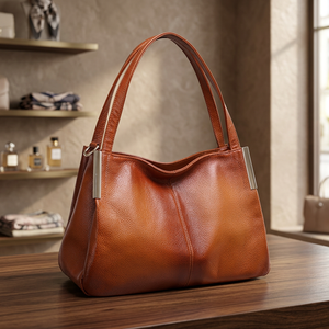 Pochette bandoulière pour femme en cuir de buffle véritable BS INTERNATIONAL, légère, pliable, durable, avec fermeture éclair, imperméable - Product Image 1