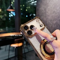 Étui de téléphone de support magnétique anti-chute de luxe pour iPhone 17 Pro Max comprend pour Apple 16 Film d'objectif couverture souple et poignée