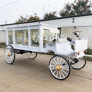 Elegante Carruaje Fúnebre Blanco de Estilo Largo con Apariencia Retro de Carruaje de Caballos para Servicios Fúnebres - Product Image 1