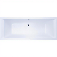 Baignoire encastrée en acrylique de style traditionnel, design écologique, forme rectangulaire, drain central, fonction de trempage pour salle de bain d'hôtel
