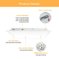 Panneaux plats Etl Cetl 2x4 60w 2x2 1200x300 Ip20 Économie d'énergie 2x2 45w Plafonniers LED de bureau 1'X4' PANNEAU LED