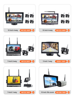 Système de caméra de recul sans fil 10 pouces avec écran divisé, 4 canaux 720P/1080P HD pour camions/trains, étanche IP68 et vision nocturne IR