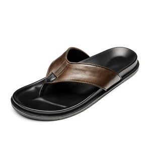 Sandales tongs en cuir une pièce, nouveau style d'été, antidérapantes, pour homme, décontractées, uniques et cool. - Product Image 4
