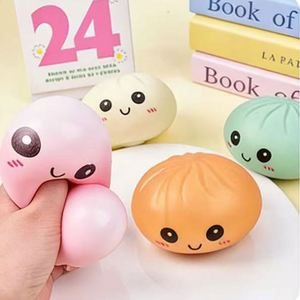 8.5CM TPR Dumpling Squishy Dumpling Toy <b>Squeeze</b> Dough <b>Ball</b> Stress Squishy Toy Bun with Food Steamer Taba Toys - Product Image 2