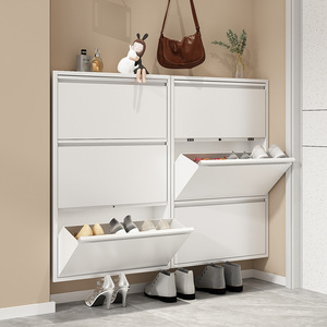 Étagère de rangement murale en acier, design <span class=keywords><strong>suspendu</strong></span> extérieur, style chinois, ultra-mince, moderne, en métal, pour chaussures - Product Image 1