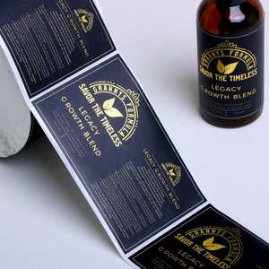 Liquid Gold Conditioner 250ML Gold Foil Label Rectangular PET Self-Adhesive Cosmetic Packaging <b>Sticker</b> - Product Image 4