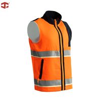 Gilet de sécurité réfléchissant haute visibilité JIADE pour hommes, avec bande luminescente, fermeture éclair intégrale, pour travaux, construction, extérieur, entrepôt, EPI