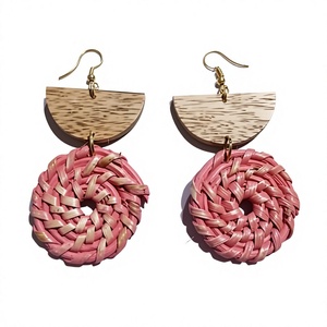 Pendientes Geométricos de Resina Acrílica de la Mejor Calidad, Joyería de Moda Unisex en Colores Rosa Menta, Morado, Azul y Rojo para Mujer - Product Image 6