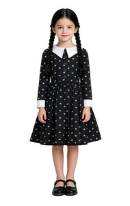Nuevo Disfraz de Halloween de Wednesday <span class=keywords><strong>Addams</strong></span>, Vestido Negro Gótico y Aterrador para Niñas Grandes, Trajes de Actuación para Niños, Venta al por Mayor - Product Image 4