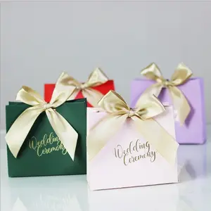 2020森林甜蜜结婚礼物给客人糖果盒带蝴蝶结婚礼派对装饰巧克力糖果盒