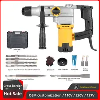Marteau perforateur rotatif électrique SDS Plus 1200W, moteur tout cuivre, 110V 220V, pour travaux de démolition de béton