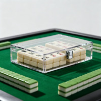 Boîte de rangement pour mahjong en acrylique incassable personnalisable, boîte de présentation en acrylique transparente polie pour mahjong