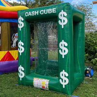 Machine de jeu de carnaval gonflable pour attraper l'argent, type cabine ou boîte à monnaie