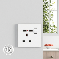 Prise murale USB à cinq trous 2025, panneau d'interrupteur 45A, installation encastrée pour climatisation (Max.) 6A 220V EU
