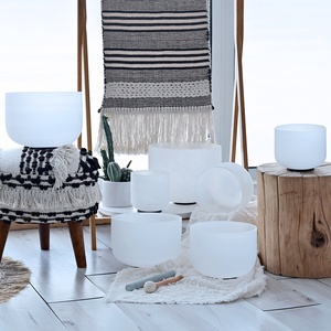 SUCCESS 432Hz Frosted Quartz Crystal Singing Bowls a <strong>B</strong> C D E F <strong>G</strong> Note Set of 7 Crystal Singing Bowls - Product Image 2