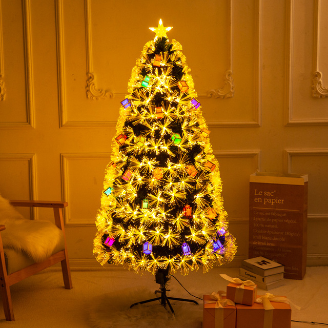 1.8m Fiber Optic Christmas Tree, Pre-Lit LED Lighted Tree for Home, Hotel Lobby & Mall Decoration