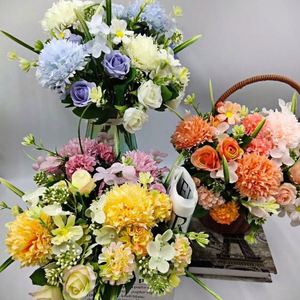 اليدوية واقعية باقة الحرير الاصطناعي عيد الميلاد والسنة الصينية الجديدة التخرج الزهور الهندباء الورد الكوبية - Product Image 2