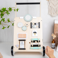 Marche-bébé multifonctionnel en bois Montessori, jouet éducatif en bois pour bébé, marche-bébé d'activité pour tout-petit, tableau d'activités
