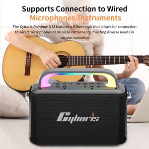 Cyboris X13 2025 Nueva Máquina de <span class=keywords><strong>Karaoke</strong></span> de 200W, Altavoz Inalámbrico Portátil, 2 Micrófonos Inalámbricos, 6.5m Aux, RGB LED, Altavoz de <span class=keywords><strong>Karaoke</strong></span> con Bajos - Product Image 4