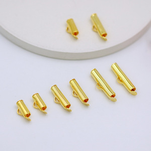 Manchon de tube en cuivre plaqué or pour la fabrication de bracelets, accessoires de bijouterie B83 - Product Image 1