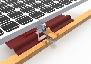 Montagem painel solar Sistema telhado Suporte gancho telha