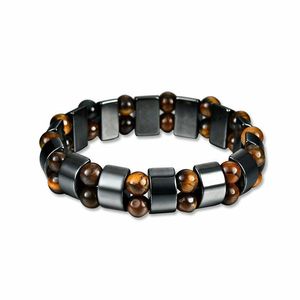 <b>Men's</b> Tiger Eye <b>Bracelet</b> Black Gallstone Elastic Geometric <b>Beaded</b> Jewelry Gift for <b>Men</b> - Product Image 4