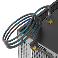 Câble SFF-8643 Mini-SAS HD 4i 12 Gbit/s en cuivre pur avec contacts plaqués or et gaine tressée pour serveur informatique, RAID, HBA, NAS