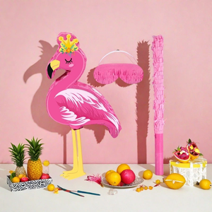 Pafu Personnaliser Hawaiian FiestaTropical Enfants Fête D'anniversaire Rose Flamingo <span class=keywords><strong>Pinata</strong></span> avec Bandeau Bâton Suspendu Flamingo <span class=keywords><strong>Pinata</strong></span> Ensemble - Product Image 2
