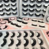 Vente en gros 3d 25mm Boîtes d'emballage d Curl Eye Lashes Faux Soft Pestaas a Pelo Cils Par Full Strip Mink Eyelashes Natural