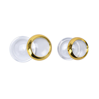 Pot vide pour crème cosmétique en plastique PS transparent de 10g, 20g, 30g, 50g avec couvercle doré et couvercle intérieur en acrylique