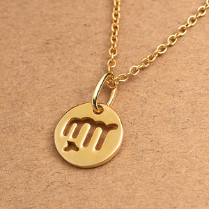 Collier pendentif d'astrologie <span class=keywords><strong>Horoscope</strong></span> plaqué or 18k, bijoux signe du zodiaque chinois - Product Image 5
