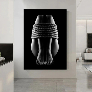 Affiche d'art mural moderne en toile, impression femme nue sexy <span class=keywords><strong>noir</strong></span> <span class=keywords><strong>et</strong></span> <span class=keywords><strong>blanc</strong></span>, sans cadre, art corporel sexuel, décoration de chambre à coucher - Product Image 2
