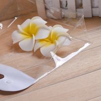 Vinyle transparent personnalisé poignée en PVC pochette cosmétique étanche à bouton-pression articles promotionnels sac en PVC sac de soins de la peau