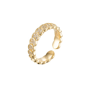 MyMuYu <b>Coin</b> Open <b>Ring</b> Pave Setting Geometric Shape Index Finger <b>Ring</b> Gift Jewelry - Product Image 5